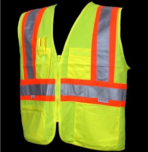 Class 2 Safety Vest 2" Reflective Stripes - 10 Count